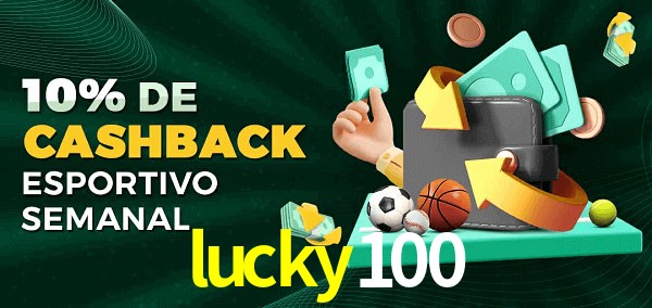 10% de bônus de cashback na lucky100